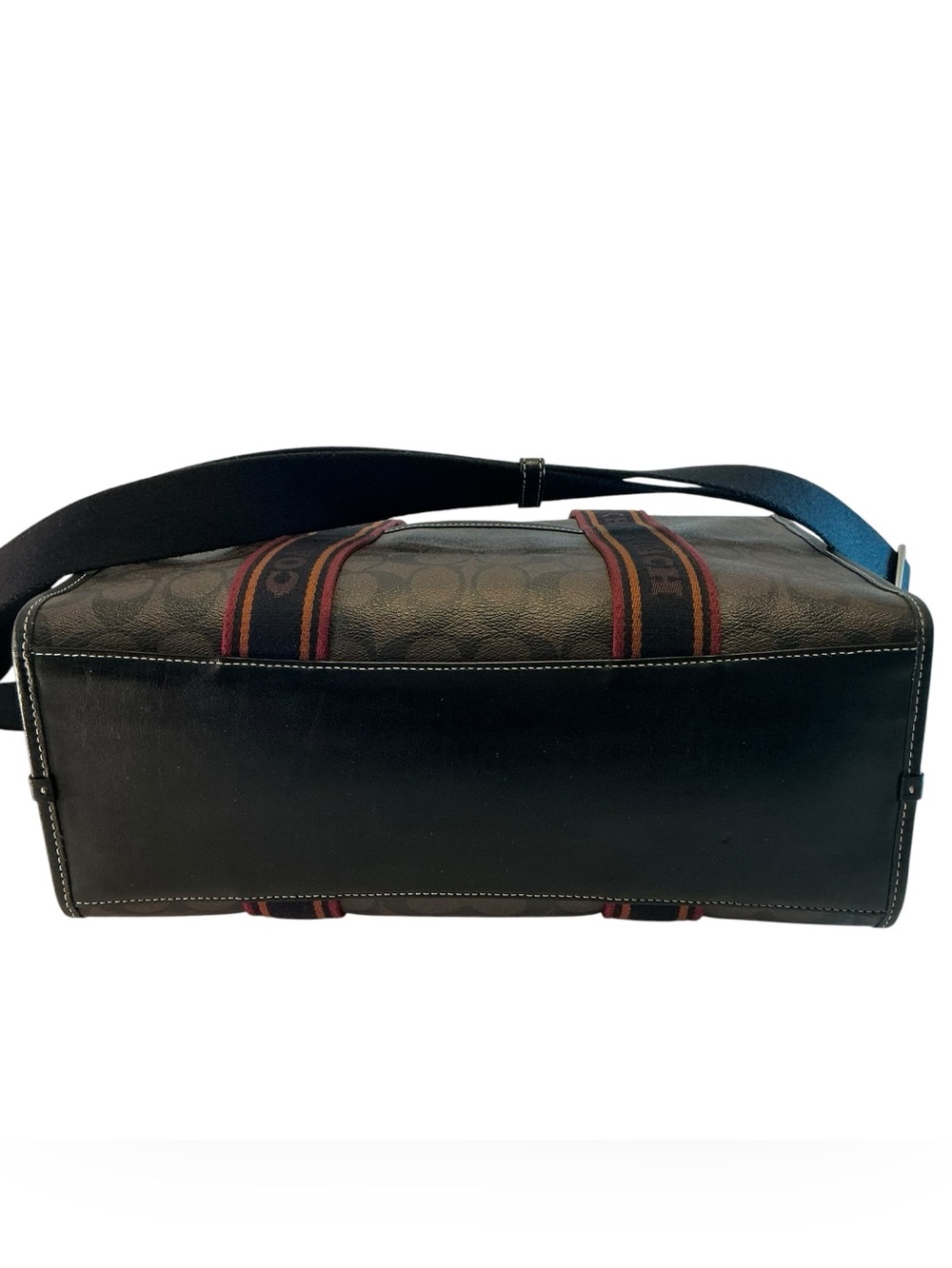 COACH SMITH Tote SN058 Brown, Black Signature COACH Logo MED Bag, Canvas Leather - Picture 10 of 15